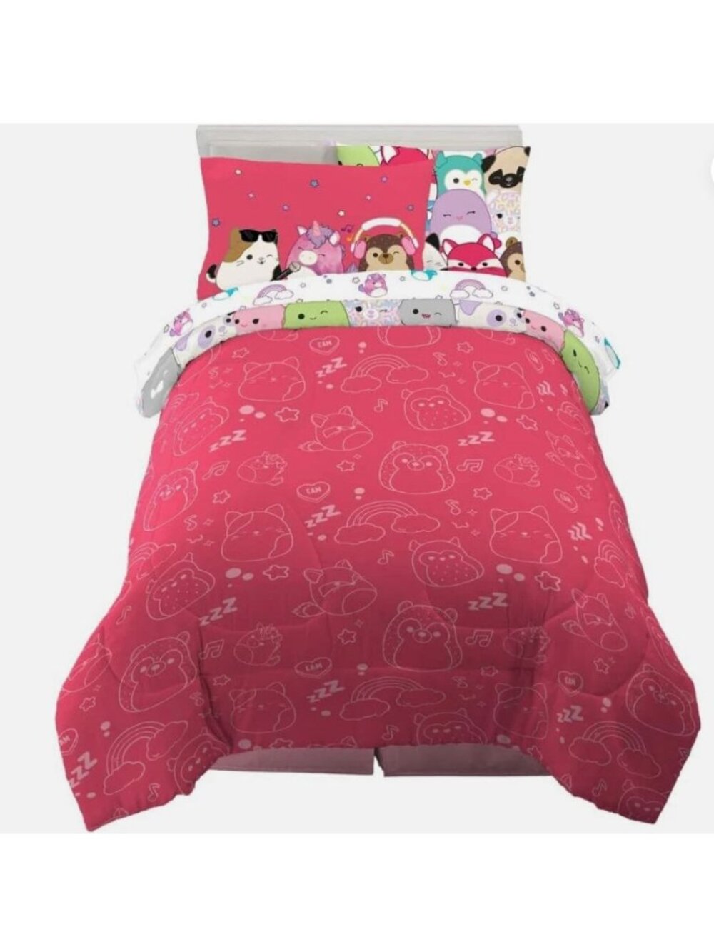 Original Squishmallows 5 Piece Reversible Twin Bedding Set With Comforter Sheets